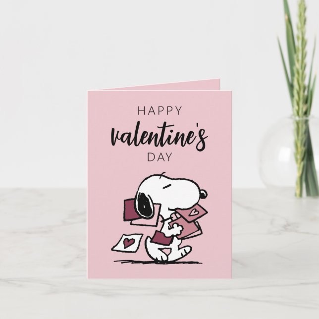 Carte cacahuètes | Snoopy livre des Valentines (Devant)
