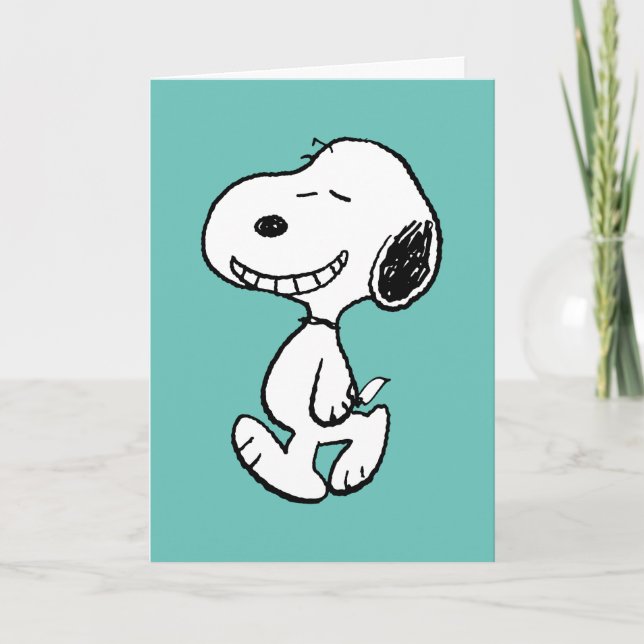 Carte cacahuètes | Snoopy Smile | Ajouter votre photo (Devant)