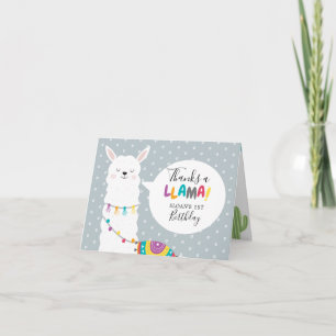 Carte Cactus Blue Llama Photo Merci