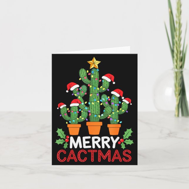 Carte Cactus Christmas Tree Funny Merry Cactmas Cactus M (Devant)