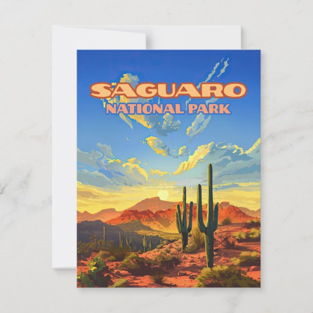 Carte Cactus du désert du Saguaro National Park Ar (Devant)