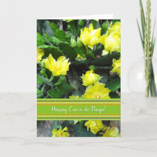 Carte Cactus en pleine floraison Cinco de Mayo