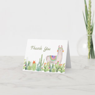 Carte Cactus et Llama Merci