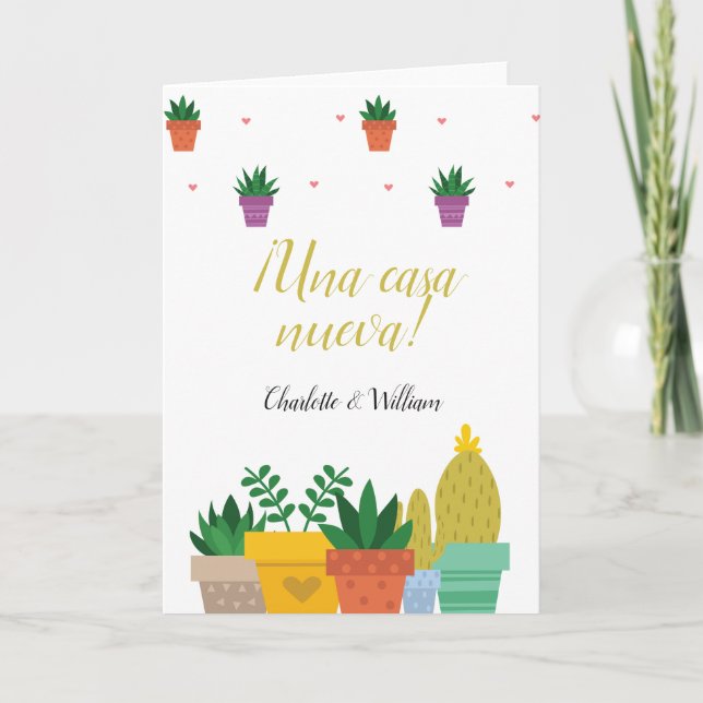 Carte Cactus Una Casa Nueva Une nouvelle maison Félicita (Devant)