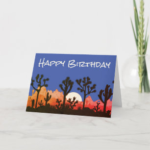 Carte Cactus Western Southwestern Thème Anniversaire