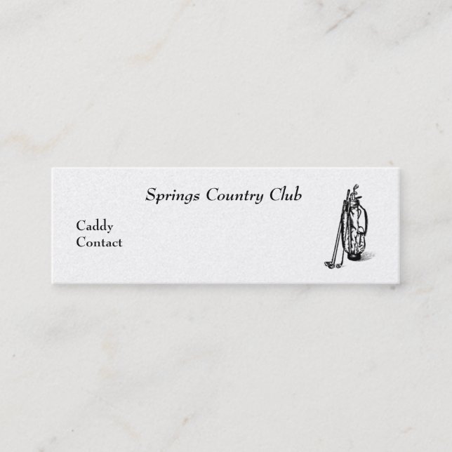 Carte Caddy Country Club (Devant)