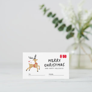 Carte cadeau $50 pour Noël de mariée