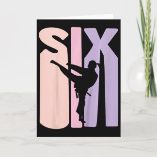 Carte Cadeau 6ème anniversaire Karaté Taekwondo Rétro Ar
