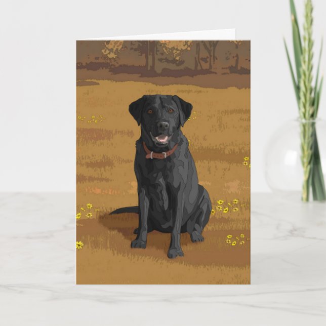 Carte Cadeau Amoureux des chiens Black Labrador Retrieve (Devant)