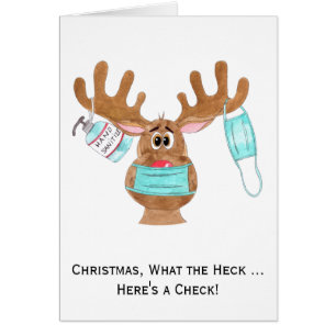 Carte cadeau Argent Enfermé Roudolph Reindeer masq