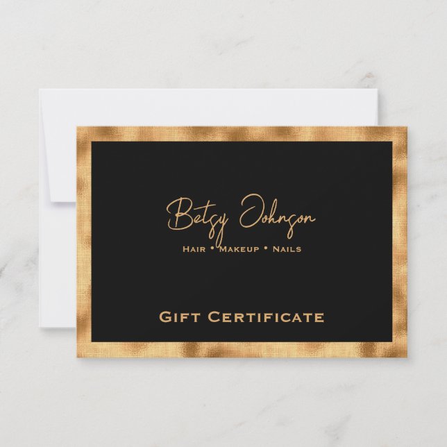 Carte cadeau Black & Faux Gold Foil (Devant)