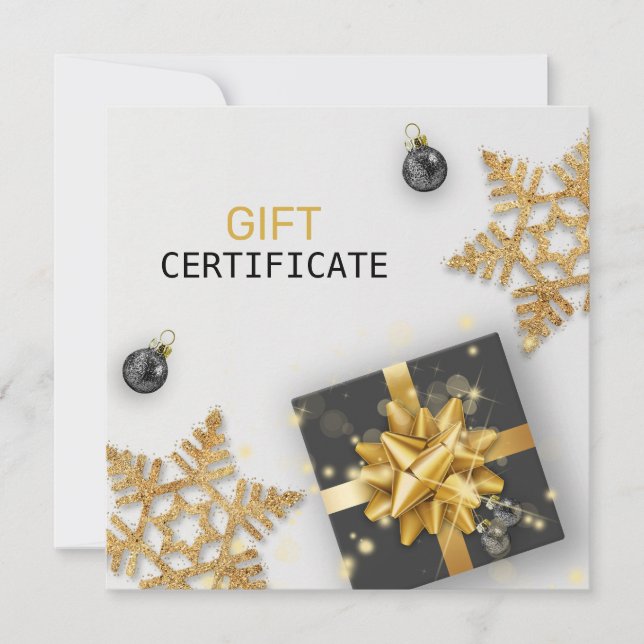 Carte cadeau Black Gold Snowflake Christmas Ball (Devant)
