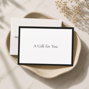Carte cadeau blanche de luxe minimaliste élégante