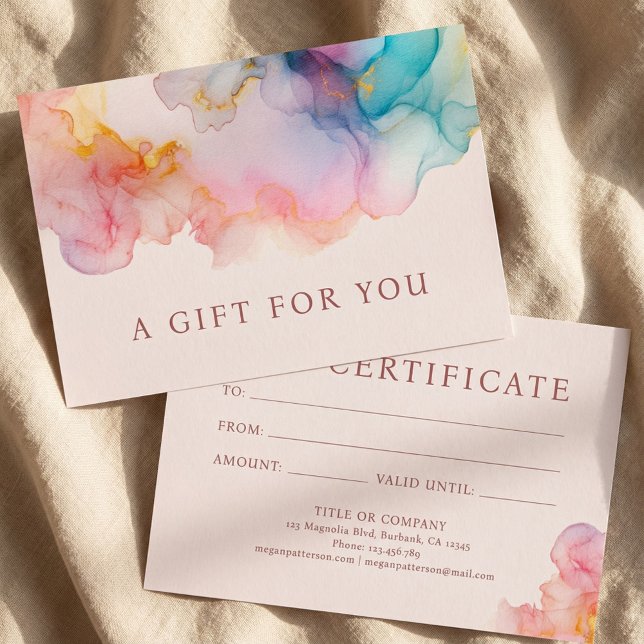 Carte Cadeau Certificat de Pastel à l'Encre Alcool (Créateur téléchargé)