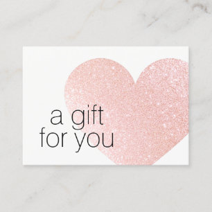 Carte cadeau Coeur Salon Parties scintillant rose