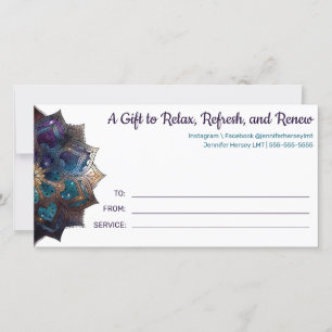 Carte cadeau Cosmic Purple Boho Mandala