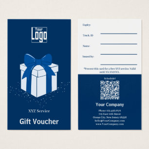 Carte cadeau d'affaires de service simple