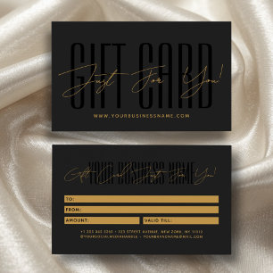 carte cadeau d'affaires typographie de script mode
