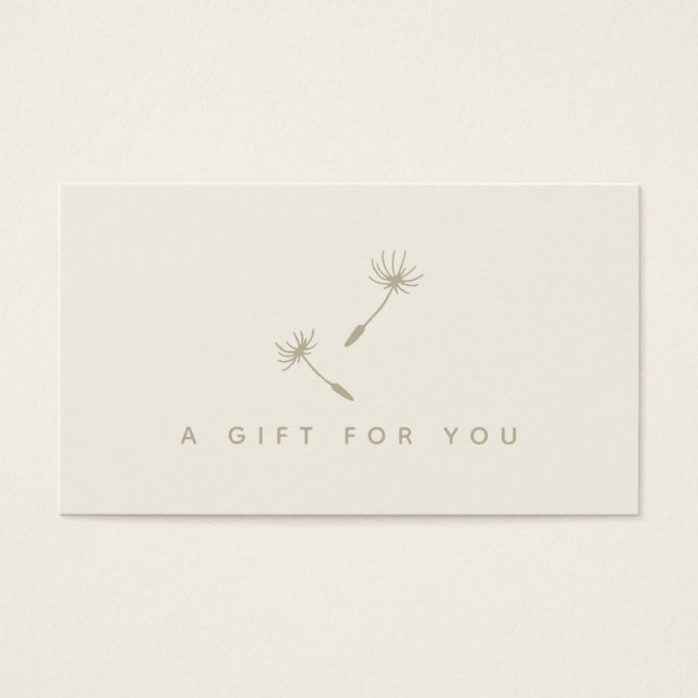 Carte cadeau Dandelion Seed Rustic Botano Logo (Devant)