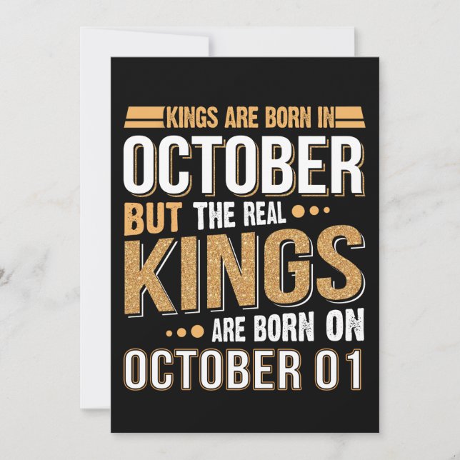 Carte Cadeau d'anniversaire | Les Rois Sont Nés En Octob (Devant)