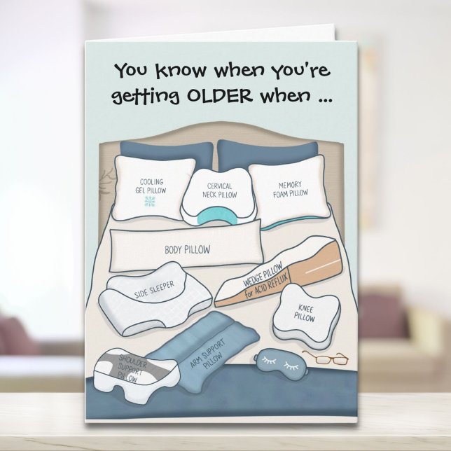Carte Cadeau d'anniversaire oreiller drôle de vieillir (Créateur téléchargé)