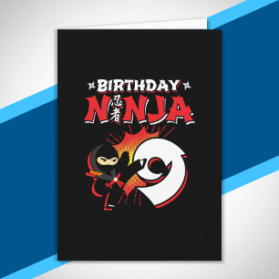Carte Cadeau d'anniversaire pour enfants ninja - 9 ans
