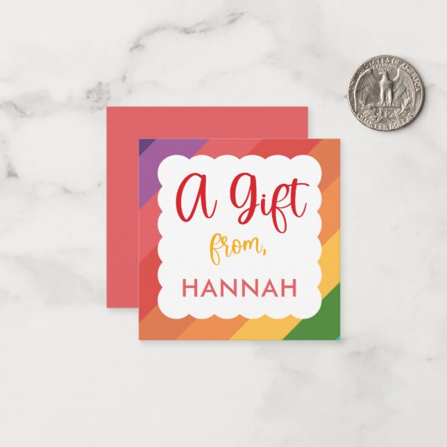 Carte cadeau d'anniversaire pour filles arc-en-cie (Devant/Arrière en situation)