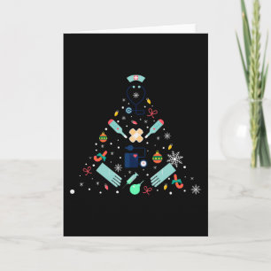 Carte Cadeau d'arbre de Noël médical, médecins et infirm