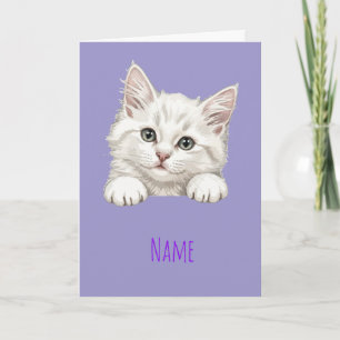 Carte Cadeau d'art de chaton personnalisé avec nom perso
