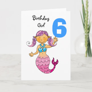Carte Cadeau de 6e anniversaire pour une fille, mignonne
