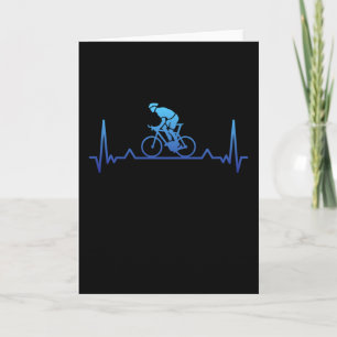 Carte Cadeau de battement de coeur de cycliste de cyclis