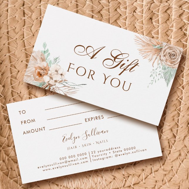 carte cadeau de beige et menthe tropicale (Créateur téléchargé)