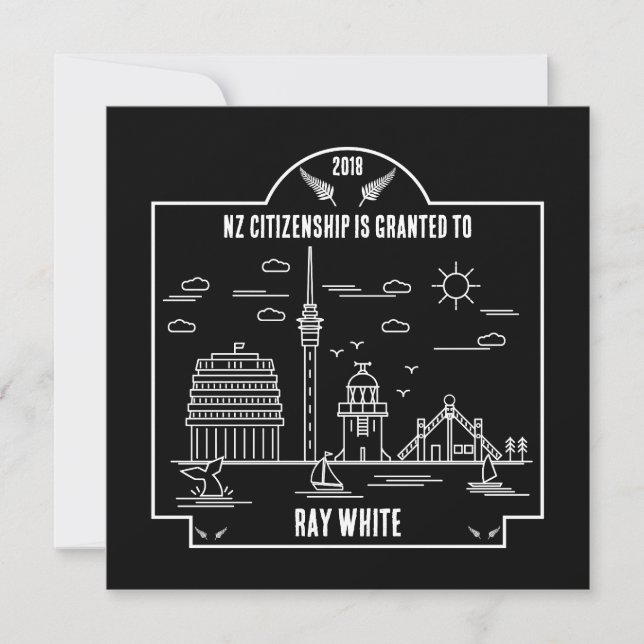 Carte Cadeau de célébration de la citoyenneté néo-zéland (Devant)