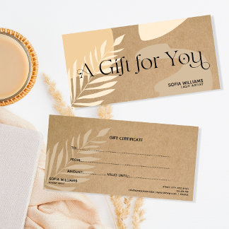 Carte cadeau de certificat abstrait moderne