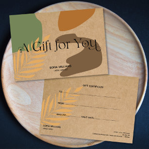 Carte cadeau de certificat abstrait moderne