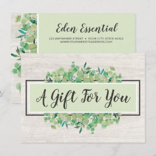 Carte Cadeau de Certificat Botanique en Bois Rusti