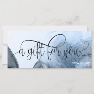 Carte cadeau de certificat d'aquarelle bleu modern