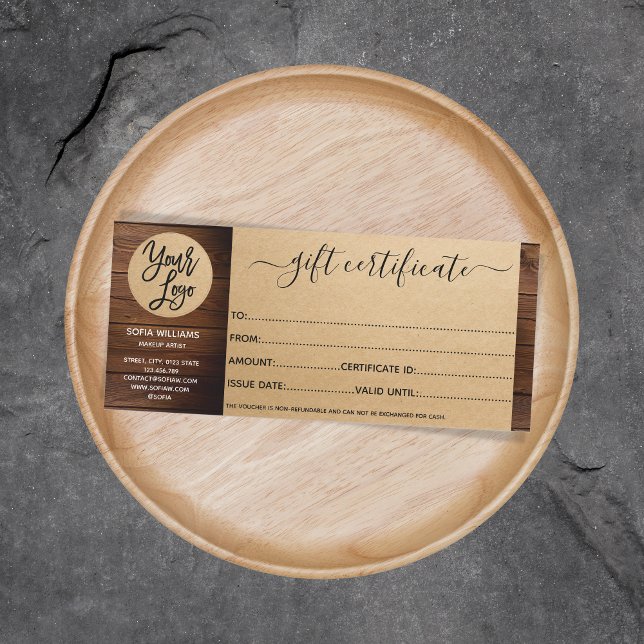 Carte cadeau de certificat de ferme papier d'artis (Créateur téléchargé)