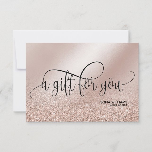 Carte cadeau de certificat en or Rose simple et mo (Devant)