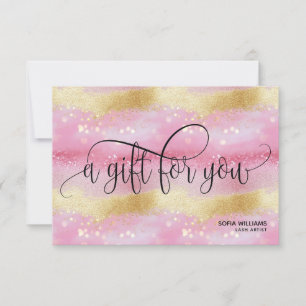 Carte cadeau de certificat en or Rose simple et mo