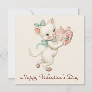 Carte Cadeau de chaton vintage pour la Saint-Valentin