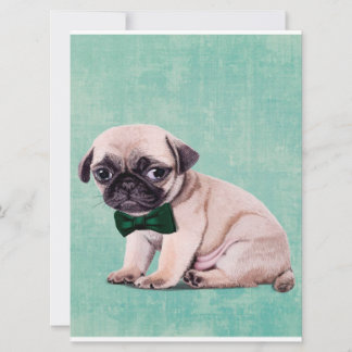Carte Cadeau De Chien Carlin Cute| Chien Mignard Pour An