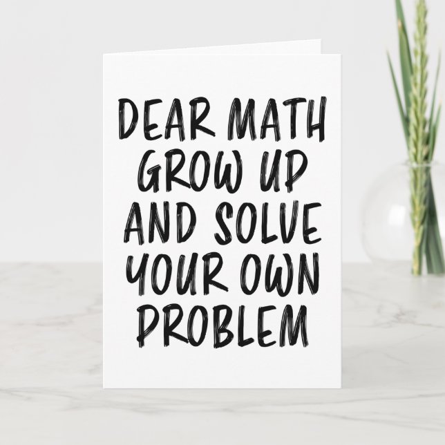 Carte Cadeau de citation de maths drôle geek professeur  (Devant)