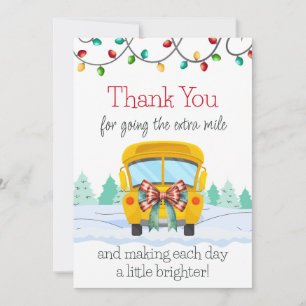 Carte cadeau de conducteur de bus de Noël Merci mi