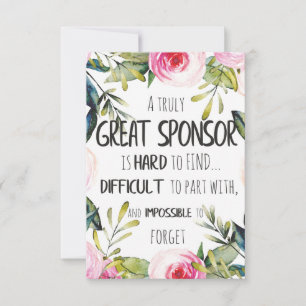 Carte Cadeau de confirmation de parrainage Vraiment Gran