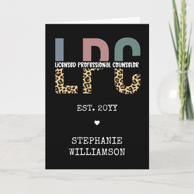 Carte Cadeau de conseiller professionnel autorisé LPC pe (Devant)