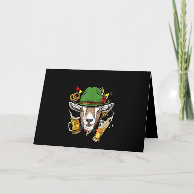 Carte Cadeau de costume Lederhosen Oktoberfest de chèvre (Devant)