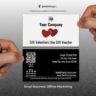 Carte cadeau de deux Coeurs rouges Valentine's Day