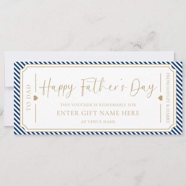 Carte cadeau de Fête des pères Navy Blue Happy (Devant)