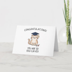 Carte Cadeau de fin d'études drôle avec un chat mignon